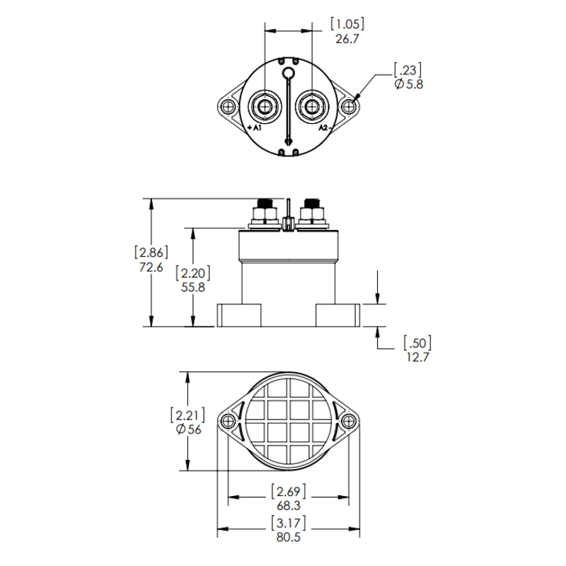 Blue Sea Magnetspule L-Serie -  250A 12/24V