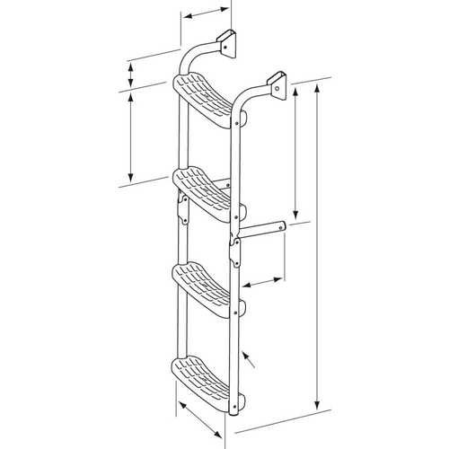 PLASTIMO INOX LEITER KLAPPBAR 3+2 STUFEN GRAU 90D