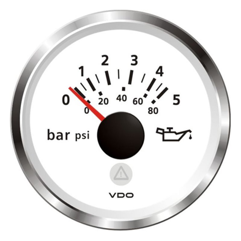 VDO ViewLine Motor Öldruck 5Bar Weiß 52mm