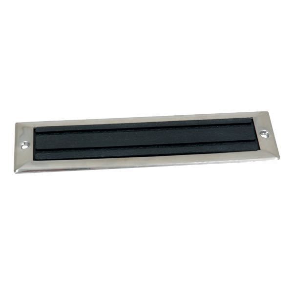 Trittschutz rostfreier Stahl mit Gummibelag L=212,7mm B=57,2mm
