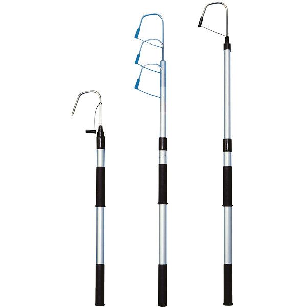 Fanghaken Aluminium telekospierbar L=80-120cm mit Haken aus rostfreiem Stahl