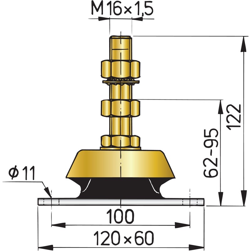 Vetus flexibles Motorlager Typ-K75