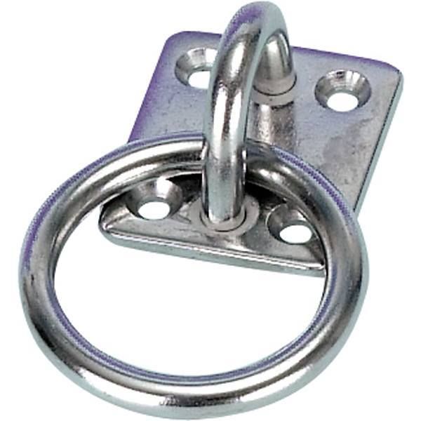 Decksauge rostfreier Stahl L=40mm B=35mm mit Ring  D=6mm ID=40mm