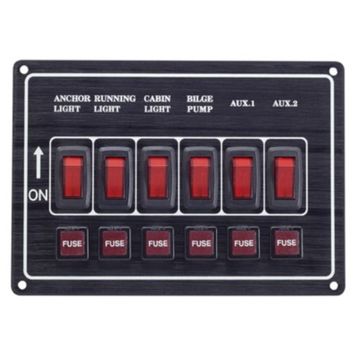 PLASTIMO SWITCH PANEL 6 CIRCUIT BREAKER