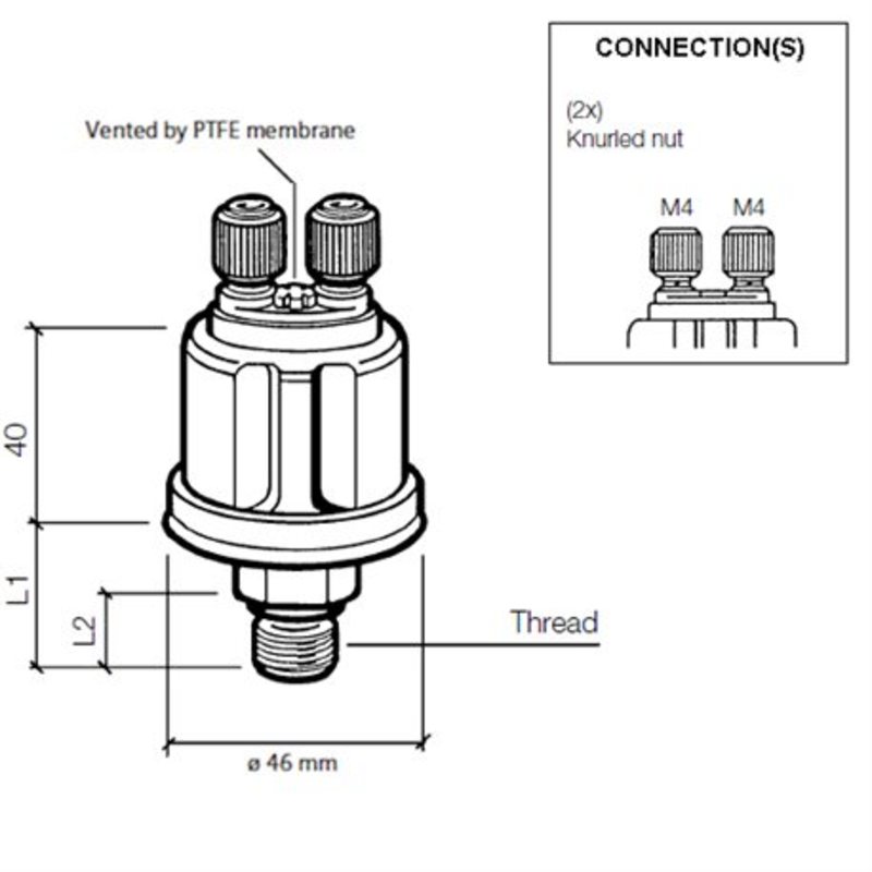 Veratron VDO Öldruck Sensor 5bar/80psi, 2p, 1/8' –
