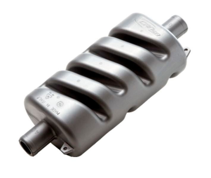 Kunststoff Schalldämpfer Länge: 460mm,Breite: 183mm,für Schlauchdurchmesser: 90mm,Höhe: 135mm,Leistung: max. 130 PS