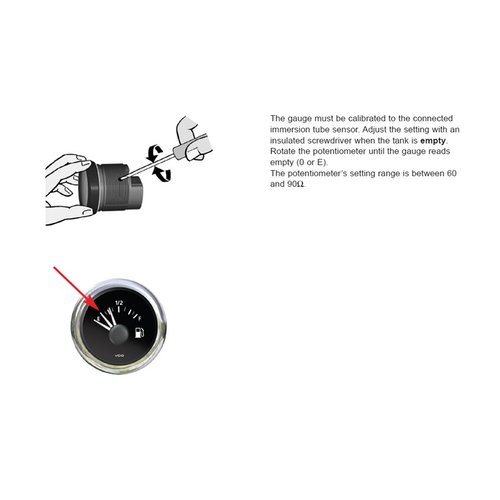 VDO VL Kraftstoff-Anzeige, 0-1/1. schwarz