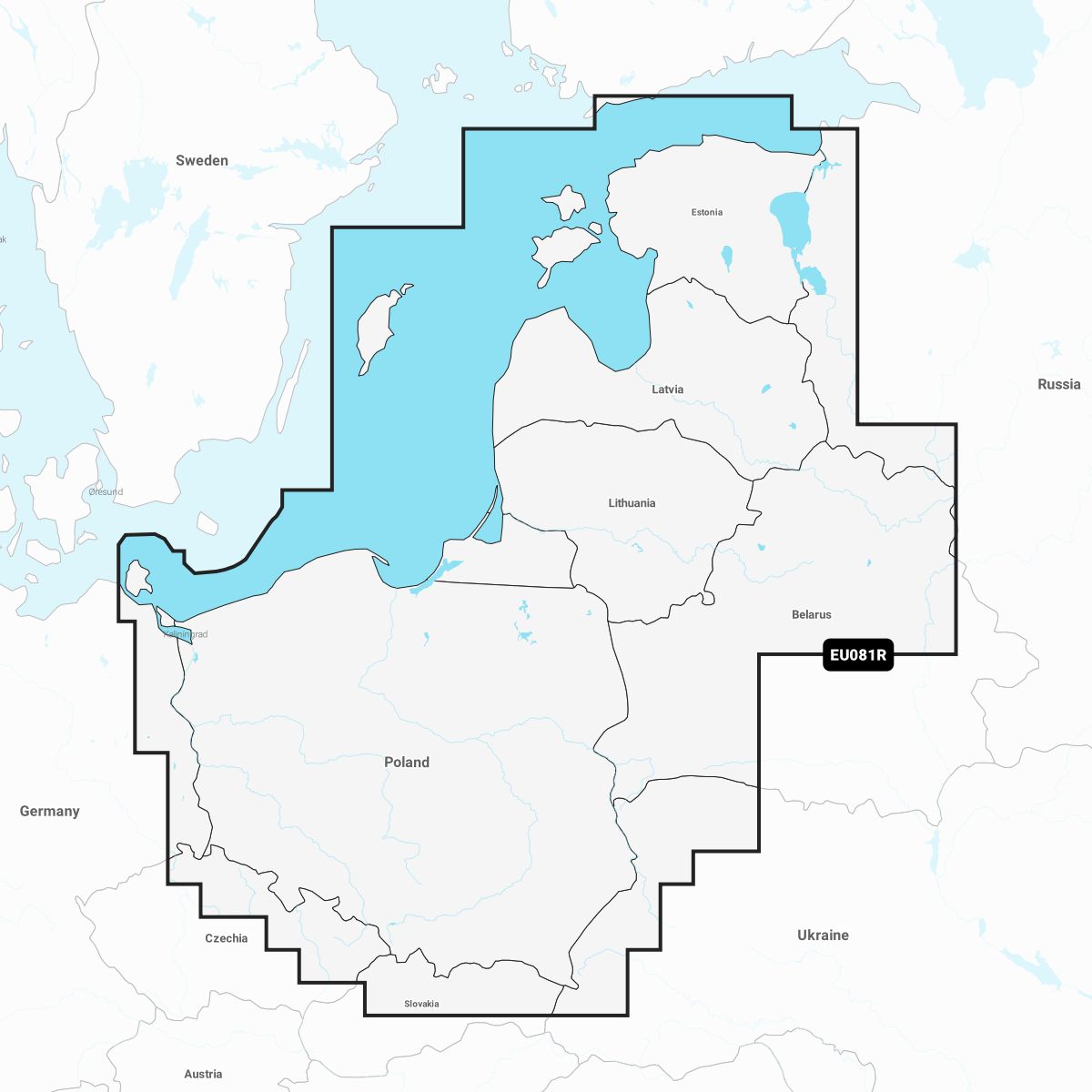 Garmin Navionics+ EU081R Ostsee Polen und Baltische Staaten