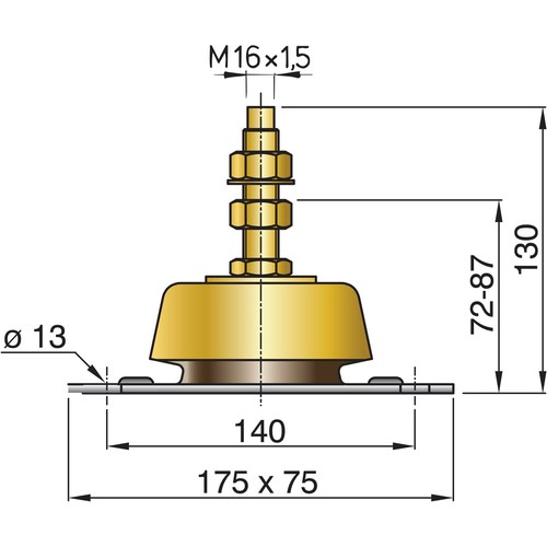 Vetus flexibles Motorlager Typ HY150 (45)