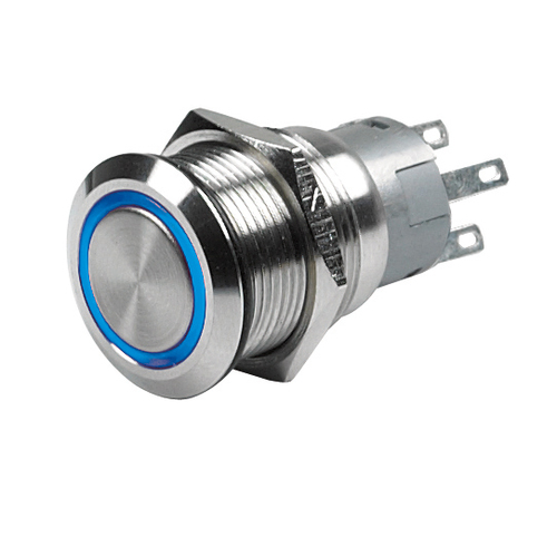 Mastervolt Druckknopf Edelstahl ON/OFF Blaue LED