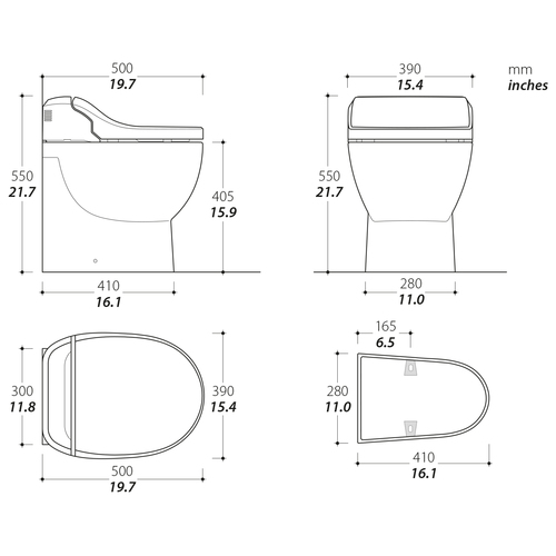 Tecma E-Breeze Toilette 24V Standard weiss