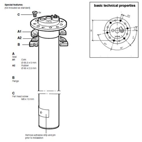 VDO Metall Robust Ø80mm Tauchrohr - 716mm