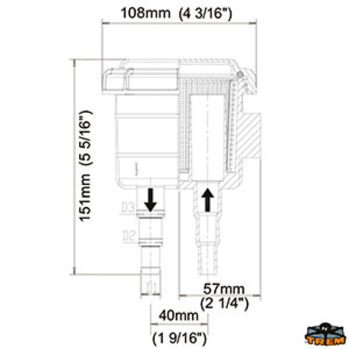 Bukh PRO Wasserfilter 13-19,1 mm Anschluss