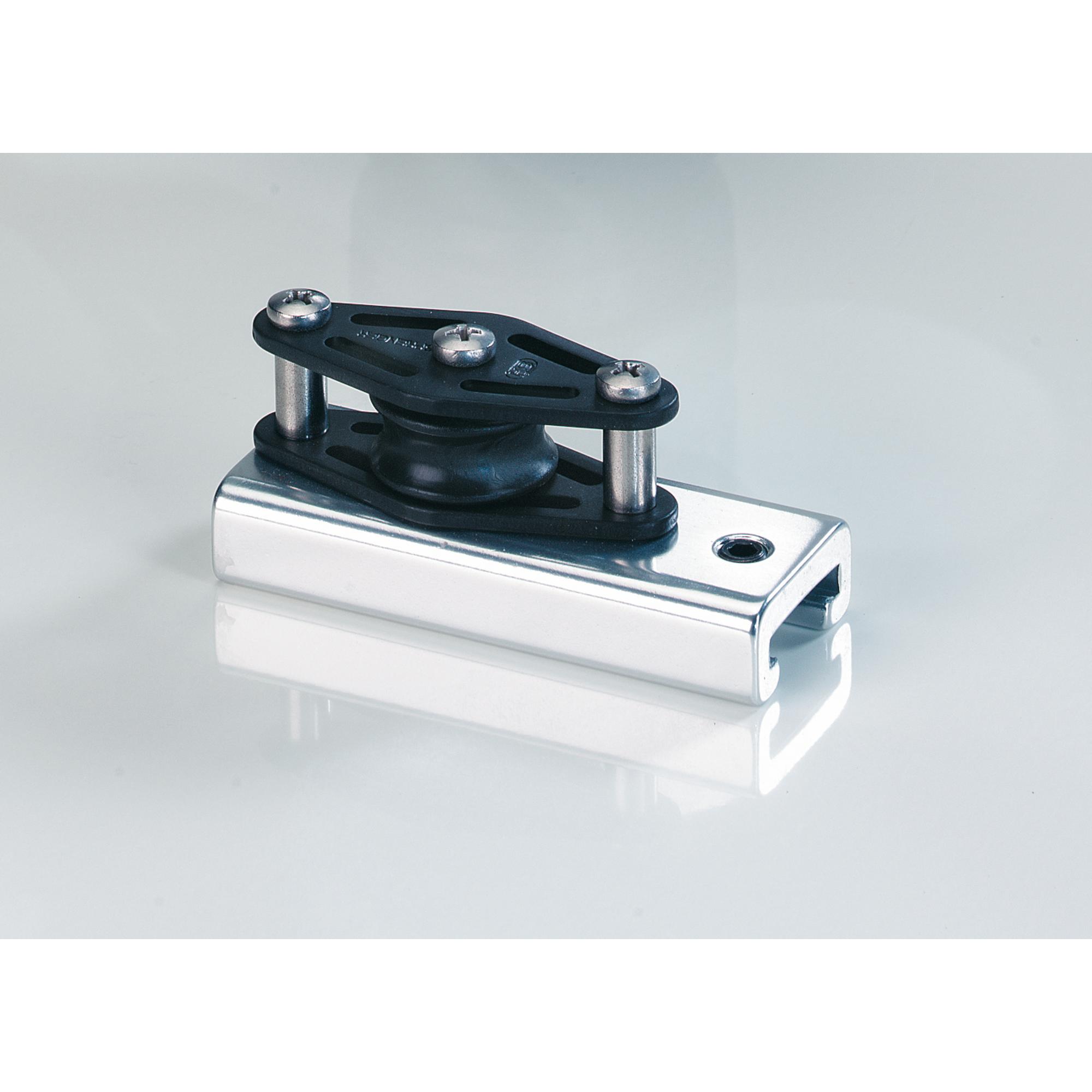 SPRENGER, Endstück zu Genua-Schlitten Cockpitverstellung für 25 x 4 mm Schiene - Liegeblock midi, Gleitlager, für 12 mm Tauwerk
