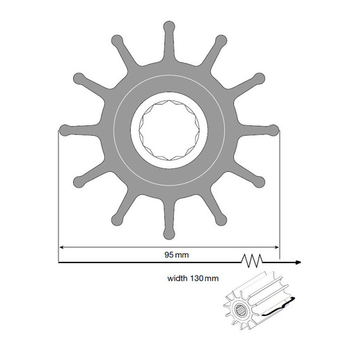 Johnson Impeller für F95 Pumpe, Neopren