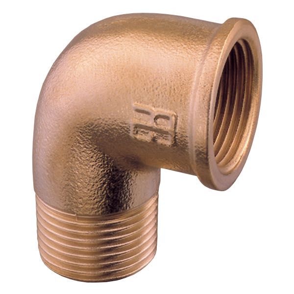 Guidi Rohrwinkel Innen-/Aussengewinde Bronze 90°