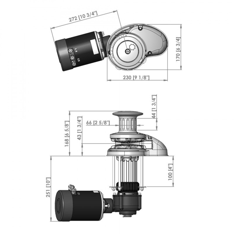 Maxwell verti. Ankerwinde mit Spill, RC10-8, 24V