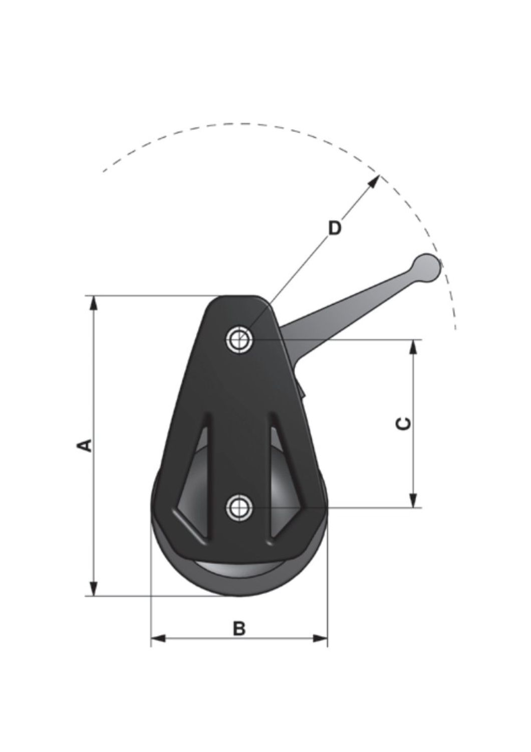 Doppel-Decksblock Aluminium Typ 100 mit Hebelklemme