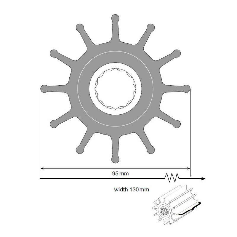 Johnson Impeller für F95 Pumpe, Neopren