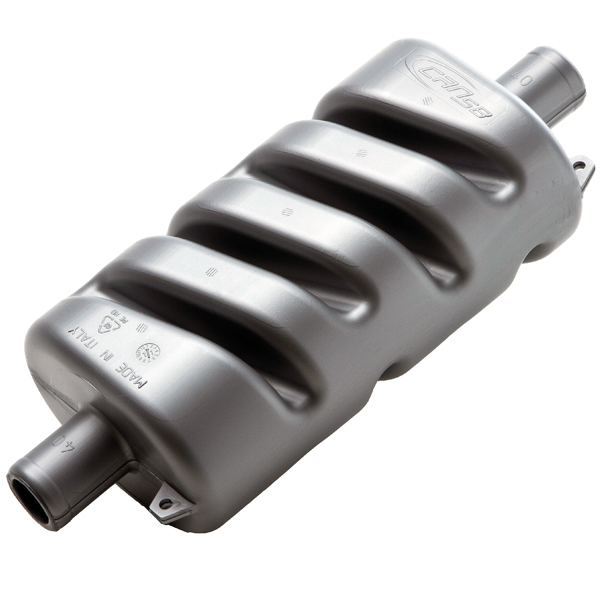 Kunststoff Schalldämpfer Breite: 150mm,für Schlauchdurchmesser: 40mm,Höhe: 105mm,Länge: 372mm,Leistung: max. 25 PS