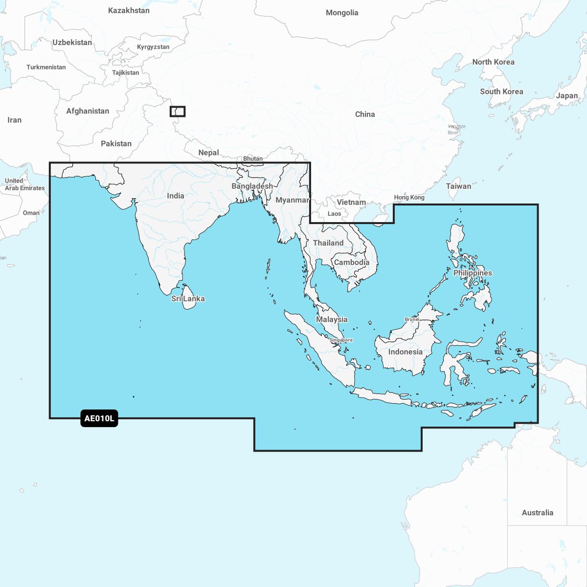 Navionics+ AE010L Indischer Ozean und Südchinesisches Meer