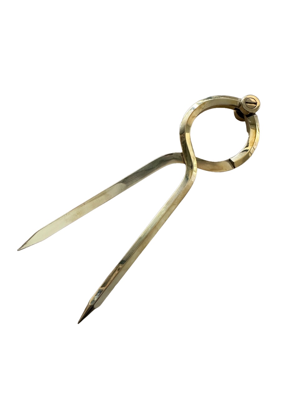 Dreimaster-Bootszubehör, Einhand-Navigationszirkel, geschwungen 19 cm Messing poliert