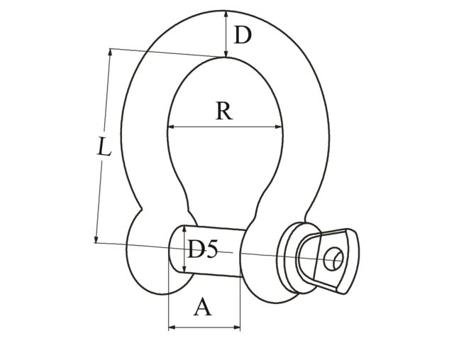 Talamex, Schäkel geschweift, Edelstahl AIS 316-A4,  12mm