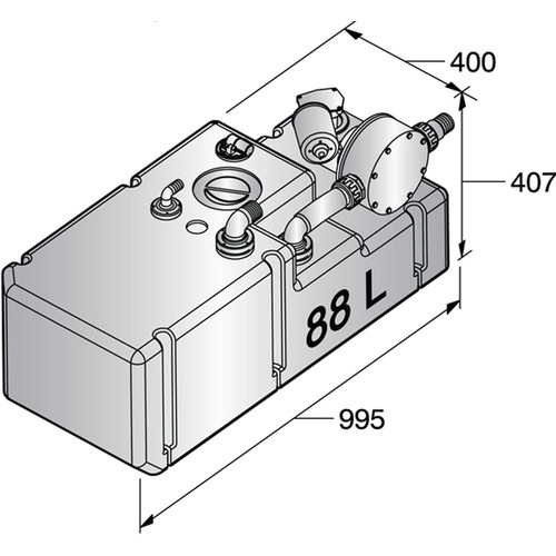 Vetus Schmutzwassertanksystem 88l/24V