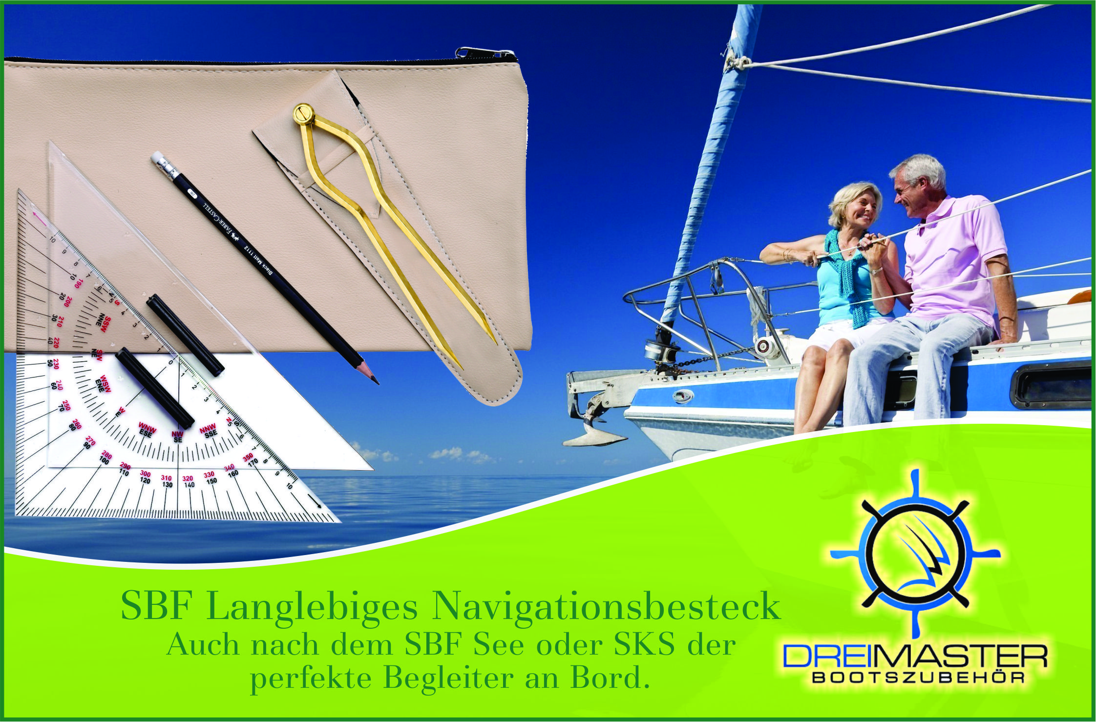 Dreimaster Bootszubehör, Navigationsbesteck für den Bootsführerschein