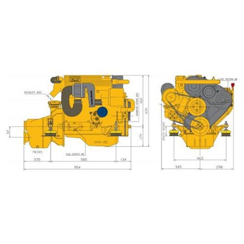 Vetus Hyundai VH4-65 Bobtail - ohne.Getriebe