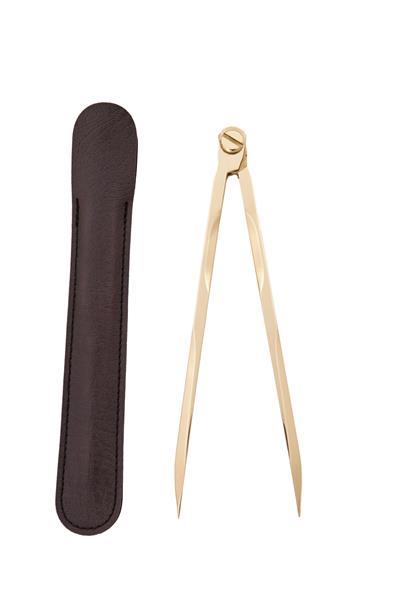 Dreimaster-Bootszubehör, Navigationszirkel, gerade 18 cm  Messing poliert