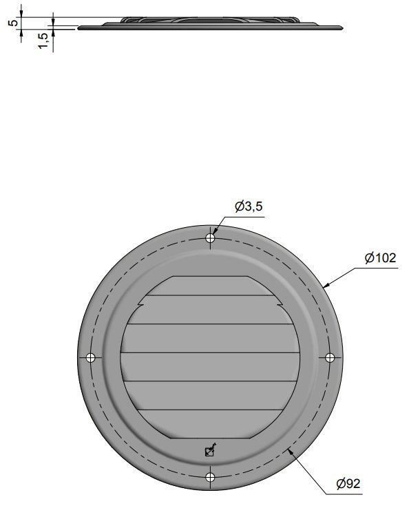 Lüftungsblech Edelstahl rund