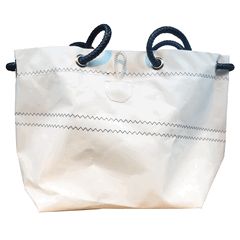 Segeltuch-Tasche mit Ösenverschluß weiß 14l