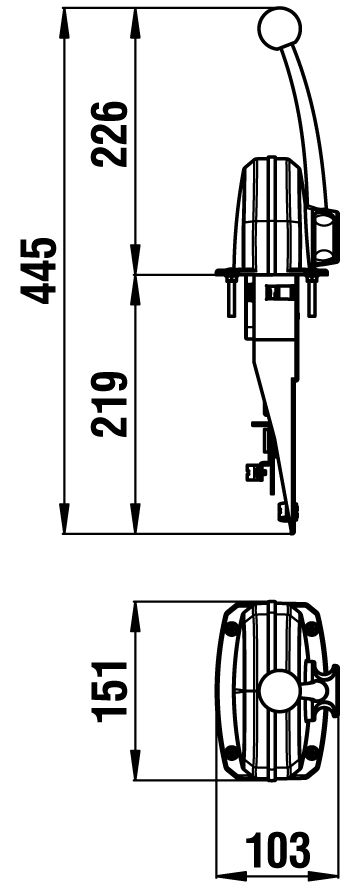 Ultraflex Einhebelschaltung B103 verchromt/Kunststoff weiss für Seitenmontage für Schaltung und Gas