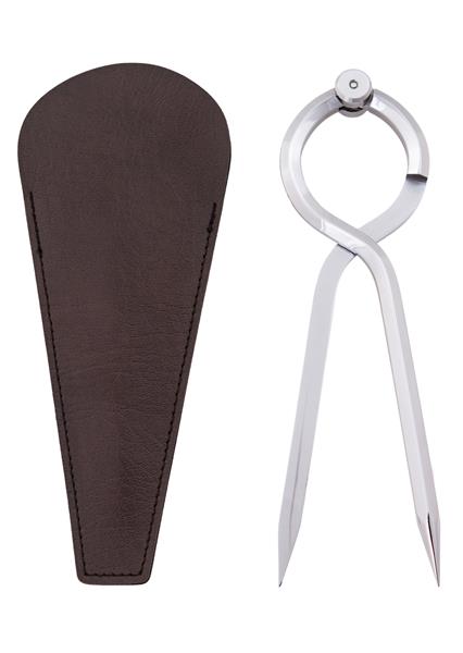 Dreimaster-Bootszubehör, Einhand-Navigationszirkel, geschwungen 19 cm Hochglanz verchromt