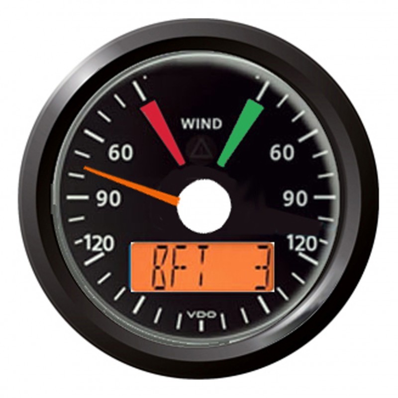 VDO ViewLine Wind Anzeiger 99.5kn Schwarz 85mm