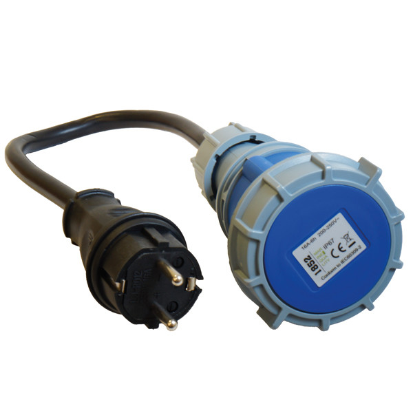 1852 Adapter CEE Kupplung zu Schuko Stecker IP67 Kabel D=2.5mm² L=0.5m