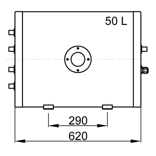 Vetus, Doppelspiral Warmwasserboiler, 50 Ltr.