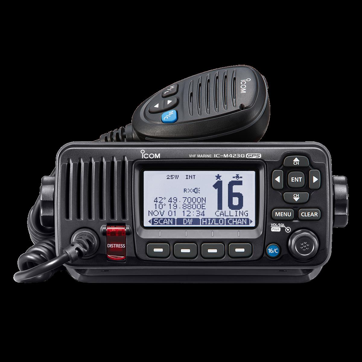 Icom IC-M423GE, UKW-See-Binnenfunkanlage, mit GPS, schwarz