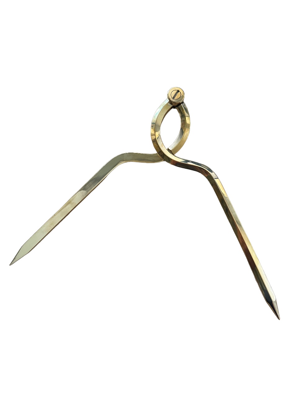 Dreimaster-Bootszubehör, Einhand-Navigationszirkel, geschwungen 19 cm Messing poliert