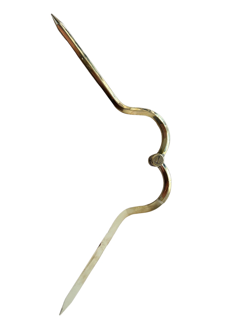 Dreimaster-Bootszubehör, Einhand-Navigationszirkel, geschwungen 19 cm Messing poliert