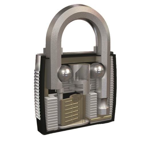 PLASTIMO PADLOCK LAMIN.STEEL COATED45MM