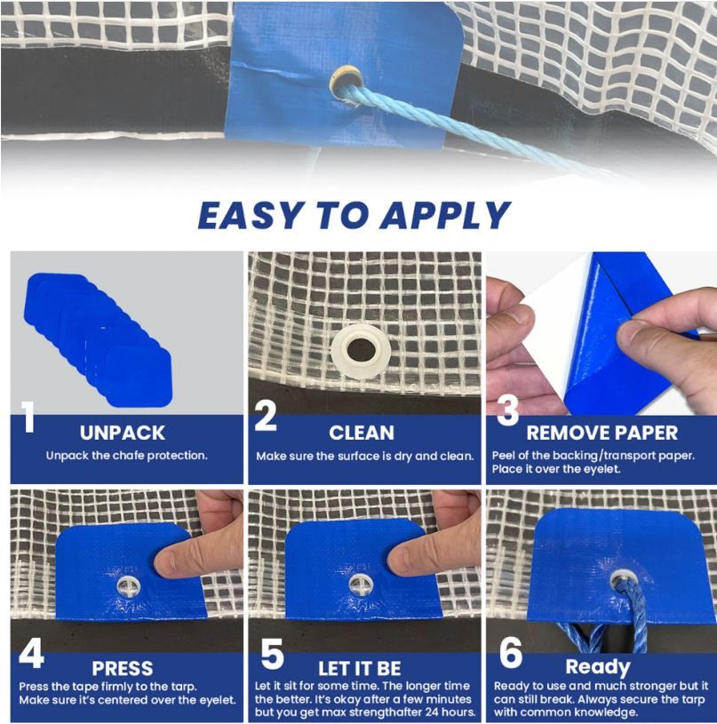 Batsystem Klebeverstärkung für Planen-Ösen 100x100mm 10 Stück