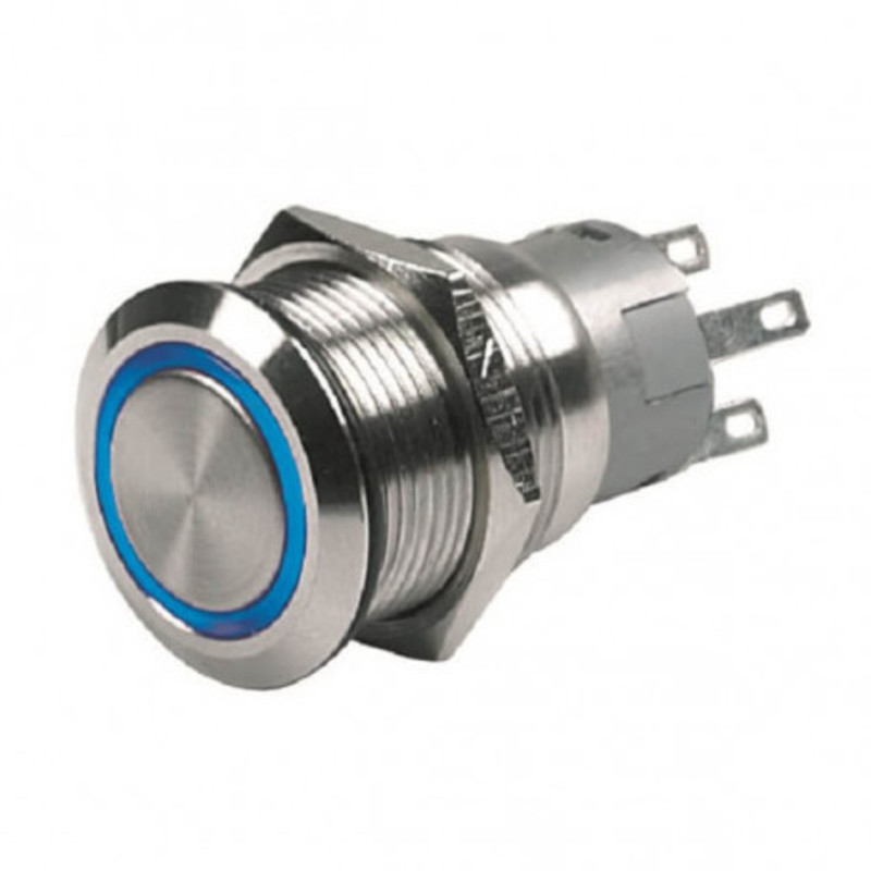 BEP Schalter Drucktaster (On)-Off 24V blau