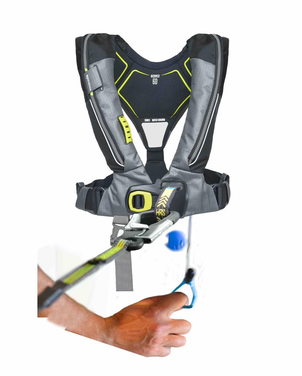 Spinlock, automatische Rettungsweste, Deckvest 6D, HRS-System, 275N,  mit Harness, schwarz-anthrazit