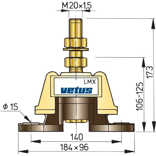 Vetus flexibles Motorlager Typ LMX500