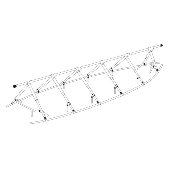NOA Decksgestell Extra (Überhanggestell) Ausführung: 4 Stützen pro Seite,Länge: 12 m,Breite: 4,2 m