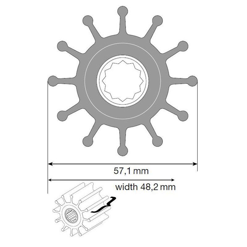 Johnson Impeller für F6 Pumpe, MC97/EPDM