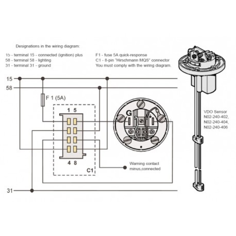 Veratron VDO Frischwasserfüllstand-Geber600-1200mm