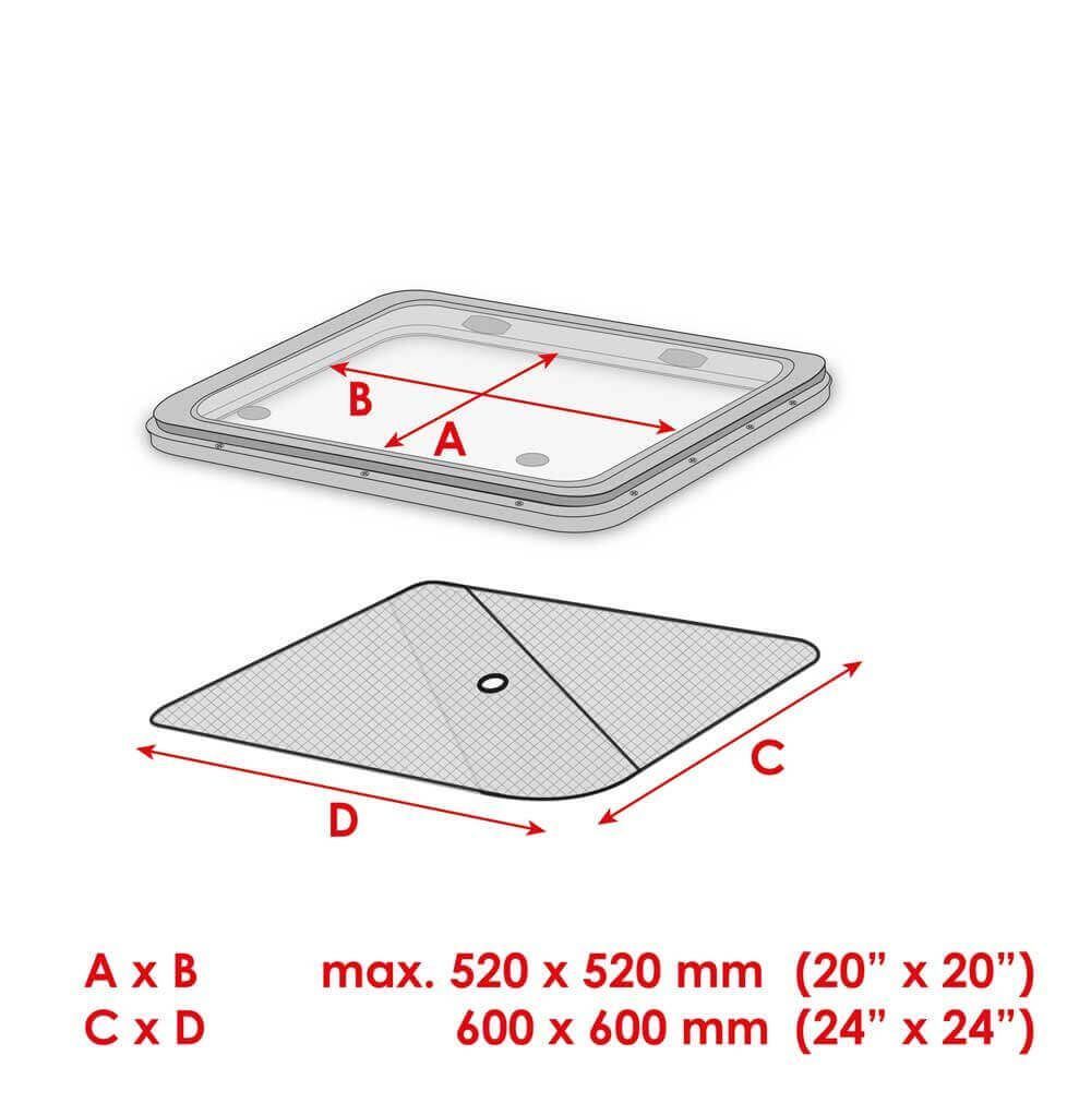 Verdunkelung mit Moskitonetz für Luken